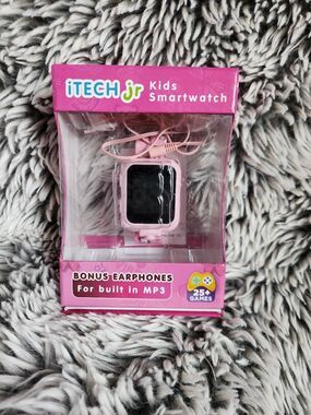 iTech Junior Girls Earbuds & Smartwatch Set - pink Unicorn Print